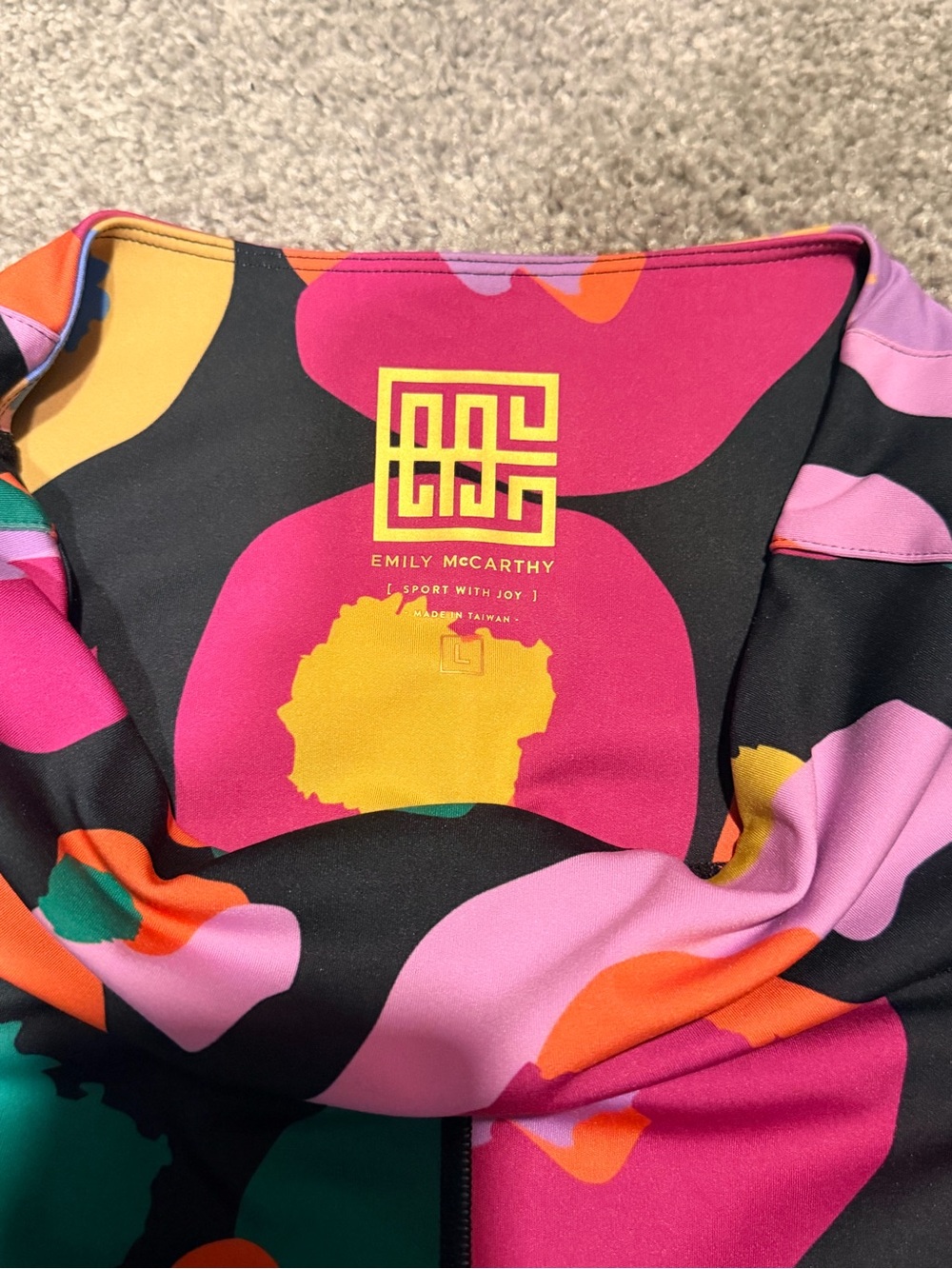 Emily McCarthy Multicolor High-Waist Leggings - Pink/Black/Yellow